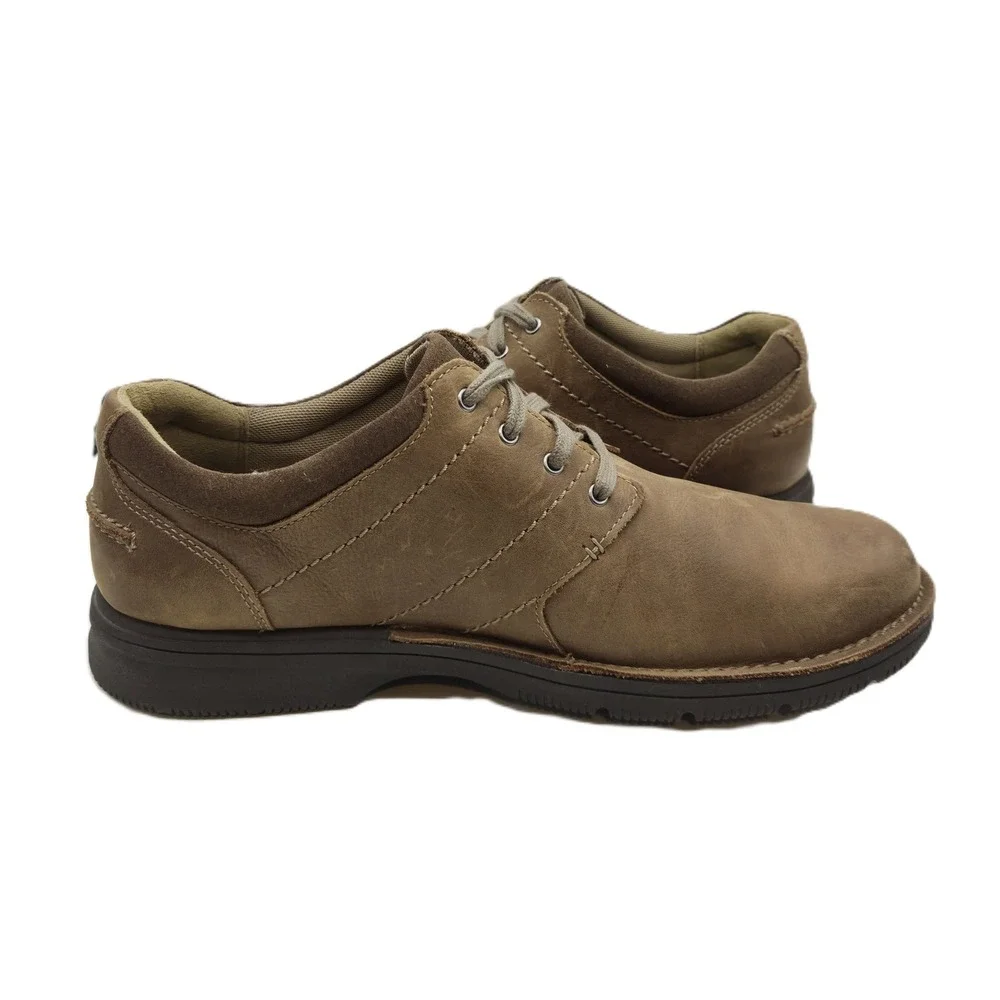 Clarks Men 10.5M Brown Leather Shoes Oxford Lace Up Comfort‎ Gorpcore Retro